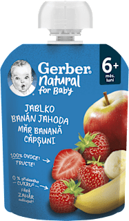 Kašica u vrećici – jabuka, jagoda i banana Gerber Natural