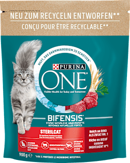 Trockenfutter Katze mit Rind & Weizen, Sterilcat, Adult PURINA ONE