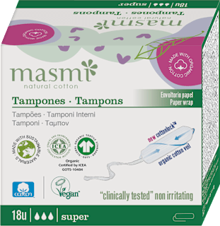 Tampony bawełniane organiczne bez aplikatora Super masmi