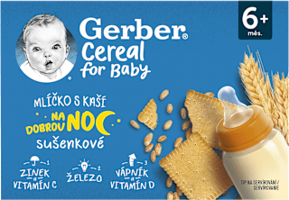 cereal mlíčko s kaší na dobrou noc sušenkové 2x200ml Gerber Cereal
