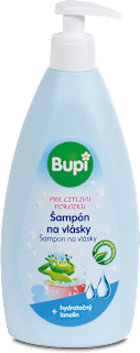 Detský šampón na vlasy s lanolínom Bupi