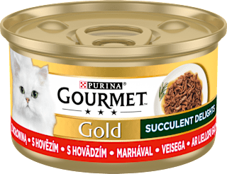 Karma dla kotów dorosłych z wołowiną Gourmet GOLD Succulent Delights  Purina Gourmet