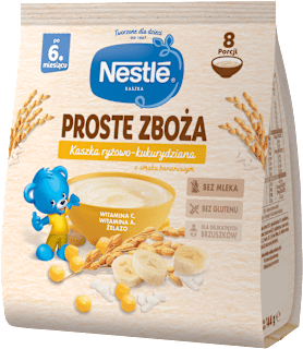Kaszka ryżowo-kukurydziana o smaku bananowym, bezmleczna,  po 6 miesiącu Proste Zboża Nestlé