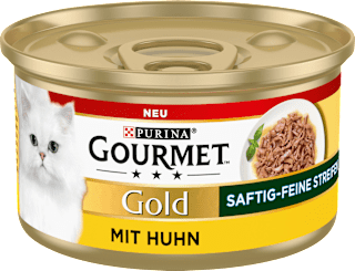 Nassfutter Katze Gold Saftig-Feine Streifen mit Huhn Purina Gourmet