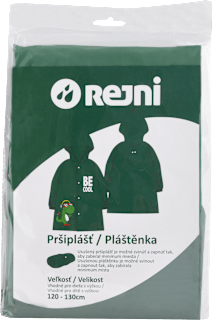 Pršiplášť pre deti - s výškou 120-130 cm, zelená, dino REJNI
