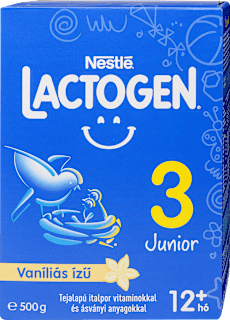 LACTOGEN 3 JUNIOR Vaníliás ízű Tejalapú italpor vitaminokkal és ásványi anyagkkal 12hó+ Nestlé