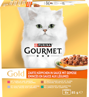 Nassfutter Katze zarte Häppchen in Soße Multipack (8x85 g) Purina Gourmet