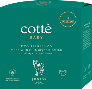 Ekologické plienky - veľ. 5 Junior (12 - 25 kg) cotté