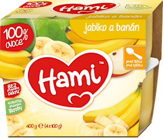 Príkrm 100% ovocie jablko a banán Hami