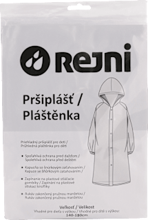 Priehľadný pršiplášť pre deti - s výškou 140-150 cm, biela REJNI