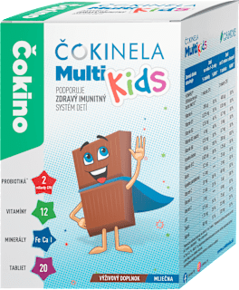 Tablety pre deti Multi Kids Čokino mliečna čokoláda ČOKINELA