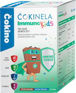 Tablety pre deti Immuno Kids Čokino mliečna čokoláda ČOKINELA
