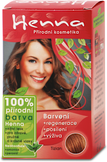 Prírodná farba na vlasy tizian Henna