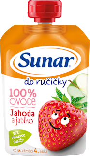 příkrm v sáčku Jahoda & jablko Sunar