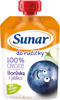 příkrm v sáčku Borůvka & jablko Sunar