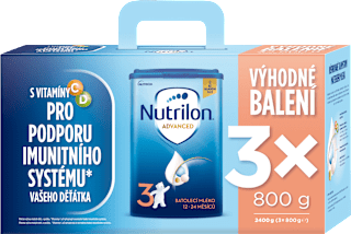 pokračovací mléčná kojenecká výživa 3 Advanced 12m, 3 x 800g Nutrilon