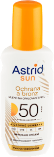 sun mléko ve spreji Ochrana a Bronz SPF50 Astrid
