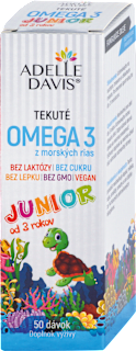 Tekuté Omega 3 z morských rias Junior banán ADELLE DAVIS