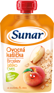 Ovocná kašička Jablko, broskev a oves Sunar