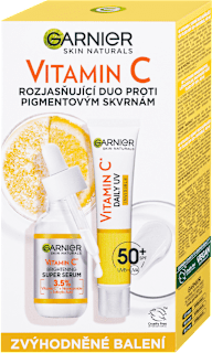 Rozjasňujúce sérum + denný pleťový UV fluid Vitamin C Invisible SPF 50+ GARNIER SKIN NATURALS