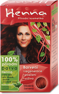 Prírodná farba na vlasy medená červená Henna