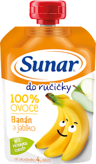 příkrm v sáčku Banán & jablko Sunar