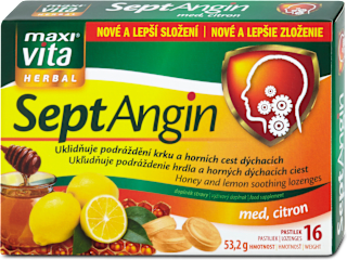 pastilky SeptAngin med, citron maxi vita