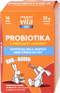 probiotika Bob a Bobek s příchutí jahody maxi vita