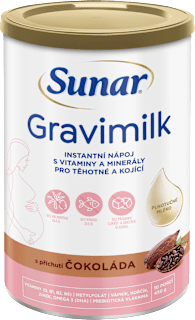 Gravimilk s príchuťou čokoláda pre tehotné a dojčiace ženy Sunar