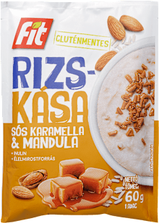 Gluténmentes rizskása, sós karamell-mandula fit