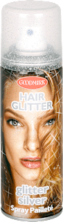 barevný sprej na vlasy glitter silver nice cosmetics