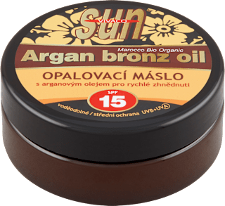 sun opalovací máslo s arganovým olejem SPF15 VIVACO