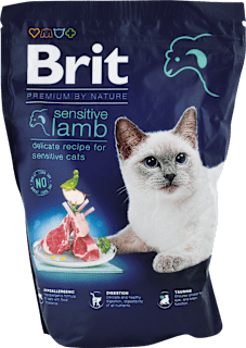 Granuly pre citlivé mačky Premium By Nature s jahňacím mäsom Brit