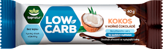 LOW CARB tyčinka Kokos v hořké čokoládě Topnatur