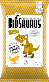Chrupki kukurydziane Dinozaury o smaku serowym BIO, bezglutenowe BioSaurus
