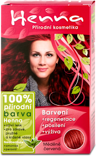 barva na vlasy měděně červená Henna