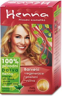 Prírodná farba na vlasy zlatý blond Henna