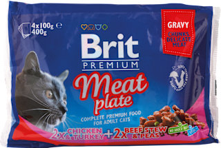 Premium kapsičky pro kočky mix 4x100g, Multipack Brit