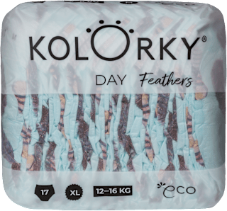 Plienky Day veľkosť XL (12 - 16 kg) - pierka Kolorky