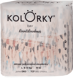 pleny DAY, velikost L, motiv Déšť & duha KOLORKY