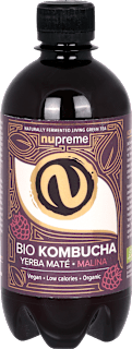 BIO nápoj Kombucha s Yerba Maté malinovou příchutí nupreme