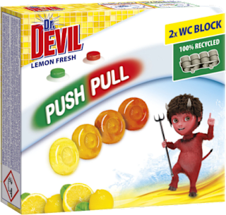 Odorizant de wc push pull lemon fresh 2x20g Dr.DEVIL