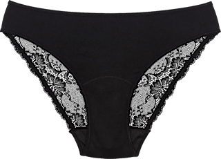Periodenunterwäsche Spitze Brief schwarz, Gr. S snuggs