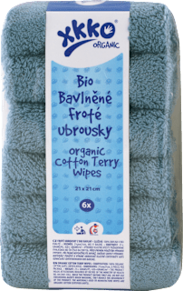 Bio bavlnené froté obrúsky - modré xkko
