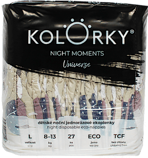 Plienky Night Moments veľkosť L (8 - 13 kg) - Universe Kolorky