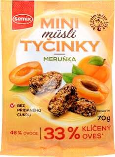mini müsli tyčinky s meruňkami Semix