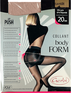 BODY FORM hulahopke 20 DEN, boja kože, veličina 4 Gerbi