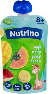 Voćni pire, jabuka, mango, papaja, banana, od 8. meseca Nutrino