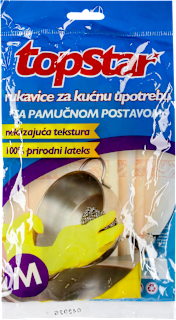 Rukavice za kućnu upotrebu sa pamučnom postavom, veličina: M, 1 par TOP STAR