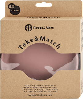 Silikónový tanier Take&Match Dusty Rose - 6m+ Petite&Mars